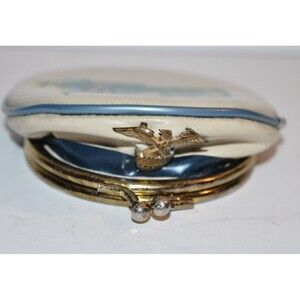 Vtg Military Leather Cap Hat Coin Purse Eagle change souvenir Mexico